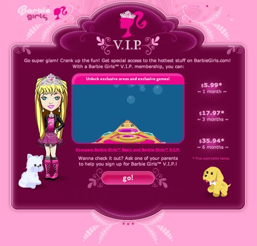 B – buy virtual Barbie Girls